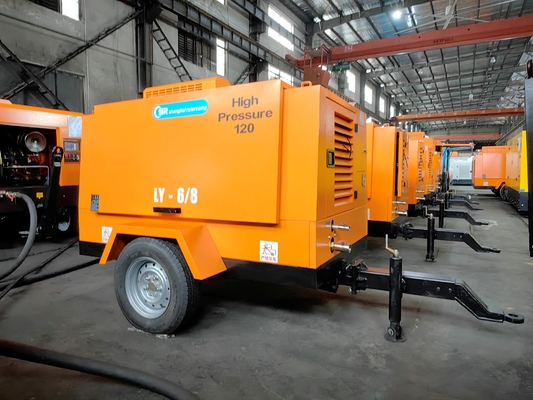 Máy nén vít động cơ diesel áp suất cao làm mát với hiệu suất mạnh mẽ
